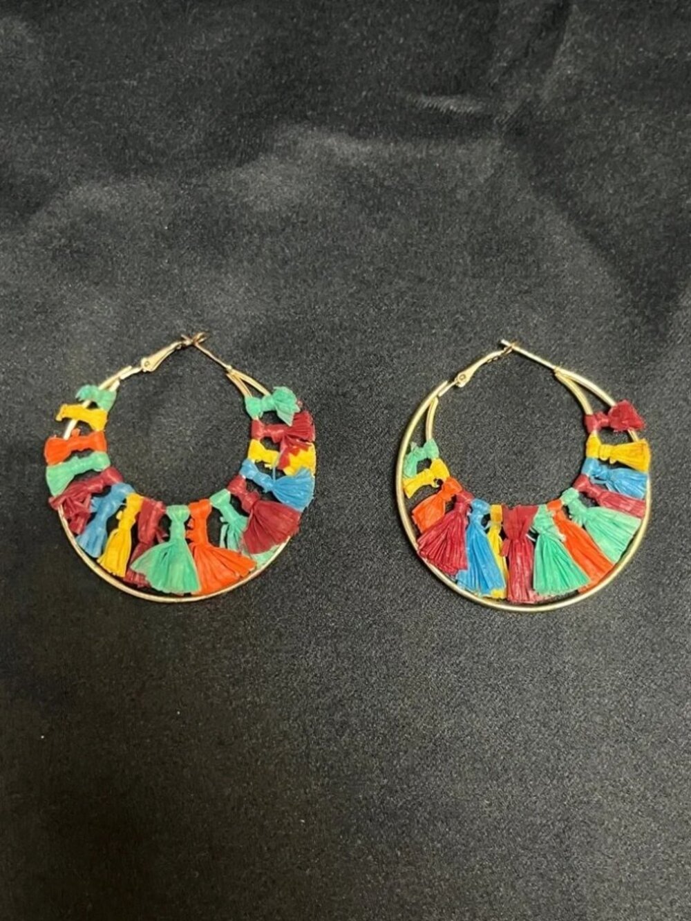 🌈✨ Panacea Cache Colorful Tassel Hoop Earrings | Bold Rainbow Statement Hoops